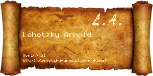 Lehotzky Arnold névjegykártya